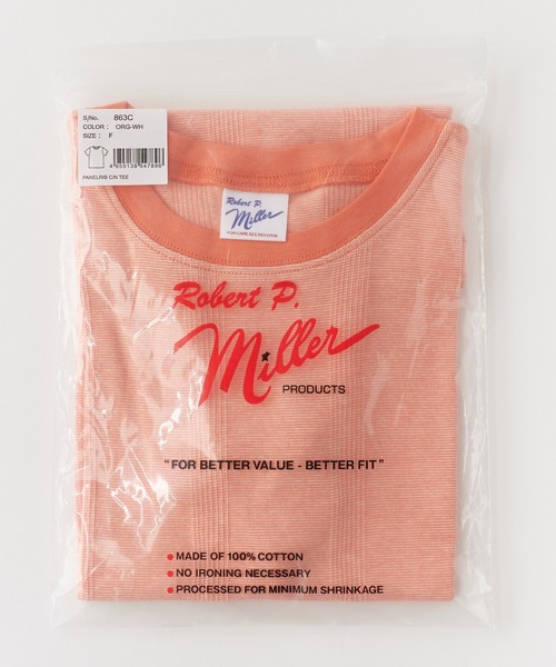 MILLER(ミラー)の「R.P.miller/ミラー PANELRIB C/N TEE パネルリブ クルーネック 半袖Tシャツ 無地 ボーダー 首元リブ パイピング 秋 秋服 2026年秋冬(Tシャツ/カットソー・レディース・ホワイト/ホワイト系/ブラック/ブラック系/グレー/チャコールグレー/オレンジ・FREE)」の14枚目の写真