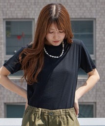 MILLER（ミラー）の「R.P.miller ミラー PANELRIB C N TEE パネルリブ クルーネック 半袖Tシャツ 無地 ボーダー 首元リブ パイピング 2026年 夏 夏服（Tシャツ/カットソー）」
