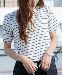 MILLER（ミラー）の「R.P.miller ミラー PANELRIB C N TEE パネルリブ クルーネック 半袖Tシャツ 無地 ボーダー 首元リブ パイピング 2026年 夏 夏服（Tシャツ/カットソー）」