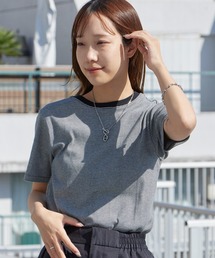 MILLER（ミラー）の「R.P.miller ミラー PANELRIB C N TEE パネルリブ クルーネック 半袖Tシャツ 無地 ボーダー 首元リブ パイピング 2026年 夏 夏服（Tシャツ/カットソー）」