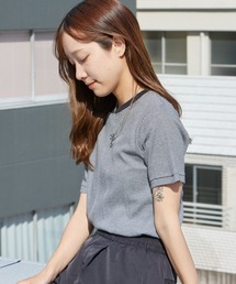 MILLER（ミラー）の「R.P.miller ミラー PANELRIB C N TEE パネルリブ クルーネック 半袖Tシャツ 無地 ボーダー 首元リブ パイピング 2026年 夏 夏服（Tシャツ/カットソー）」