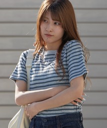 MILLER（ミラー）の「R.P.miller ミラー PANELRIB C N TEE パネルリブ クルーネック 半袖Tシャツ 無地 ボーダー 首元リブ パイピング 2026年 夏 夏服（Tシャツ/カットソー）」
