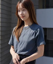 MILLER（ミラー）の「R.P.miller ミラー PANELRIB C N TEE パネルリブ クルーネック 半袖Tシャツ 無地 ボーダー 首元リブ パイピング 2026年 夏 夏服（Tシャツ/カットソー）」