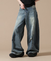 SIS/エスアイエス/Washed Wide Denim Pants