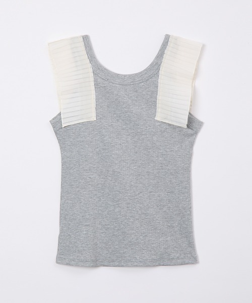 leinwande(ラインヴァンド)の「Pleats Decoration Tank / プリーツデコレーションタンク(タンクトップ・レディース・White/LT.Gray/Black・ONE SIZE)」の5枚目の写真