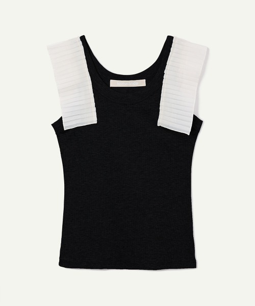 leinwande(ラインヴァンド)の「Pleats Decoration Tank / プリーツデコレーションタンク(タンクトップ・レディース・White/LT.Gray/Black・ONE SIZE)」の10枚目の写真