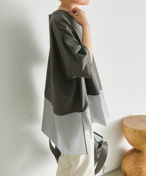 ear PAPILLONNER（イアパピヨネ）の「裾シアーTシャツ26【SUM1 STYLE】（Tシャツ/カットソー・レディース・ホワイト/ブラック/グレー・FREE）」の16枚目の写真