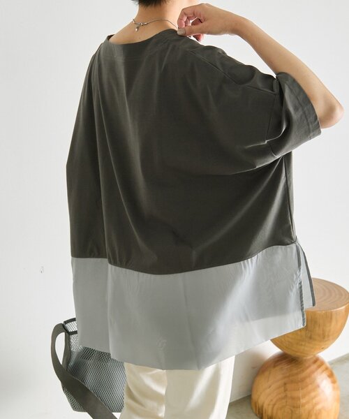ear PAPILLONNER（イアパピヨネ）の「裾シアーTシャツ26【SUM1 STYLE】（Tシャツ/カットソー・レディース・ホワイト/ブラック/グレー・FREE）」の17枚目の写真