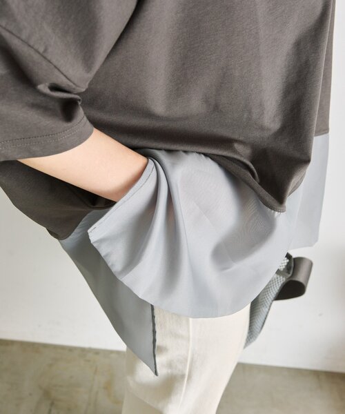 ear PAPILLONNER（イアパピヨネ）の「裾シアーTシャツ26【SUM1 STYLE】（Tシャツ/カットソー・レディース・ホワイト/ブラック/グレー・FREE）」の18枚目の写真