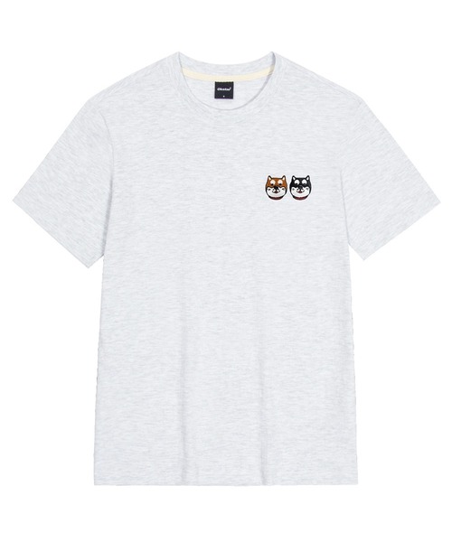 OKSTAR(オクスター)の「シバフレンズ刺繍半袖(Tシャツ/カットソー・レディース・ホワイト/ブラック/グレー/ダークグリーン/ネイビー/ベージュ/ダークブルー/クリーム/ライトグレー/ライトベージュ/ダークグレー/カーキ・SMALL/MEDIUM/LARGE/X-LARGE/2XL/3XL/4XL)」の3枚目の写真