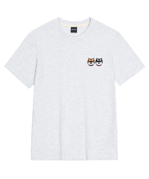 OKSTAR(オクスター)の「シバフレンズ刺繍半袖(Tシャツ/カットソー・レディース・ホワイト/ブラック/グレー/ダークグリーン/ネイビー/ベージュ/ダークブルー/クリーム/ライトグレー/ライトベージュ/ダークグレー/カーキ・SMALL/MEDIUM/LARGE/X-LARGE/2XL/3XL/4XL)」の16枚目の写真