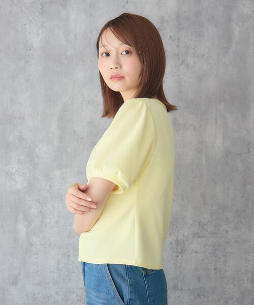 RETRO GIRL(レトロガール)の「フロントギャザー半袖カーデ(カーディガン/ボレロ・レディース・ブラック/ナチュラル/イエロー・FREE)」の12枚目の写真