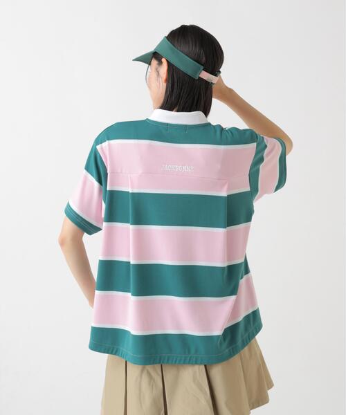 Jack Bunny!!(ジャックバニー)の「【Jack Bunny!!】PE先染めボーダー半袖ポロシャツ(ポロシャツ・レディース・ピンク/ネイビー・MEDIUM/SMALL)」の7枚目の写真