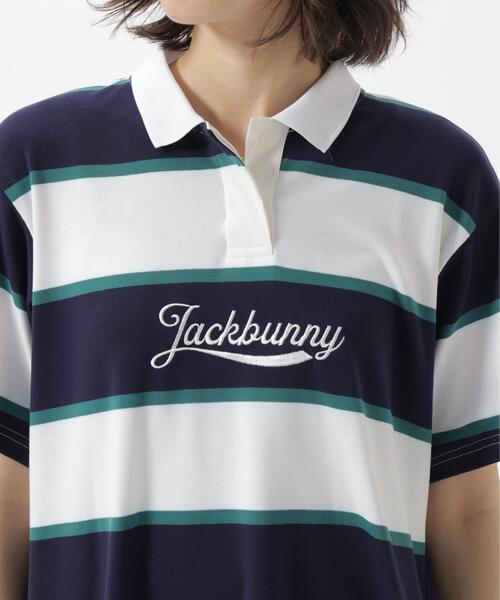 Jack Bunny!!(ジャックバニー)の「【Jack Bunny!!】PE先染めボーダー半袖ポロシャツ(ポロシャツ・レディース・ピンク/ネイビー・MEDIUM/SMALL)」の15枚目の写真