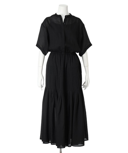 CADUNE(カデュネ)の「シャーリングエアリーワンピース(ワンピース・レディース・ブラック/ライトブルー・38/36)」の12枚目の写真