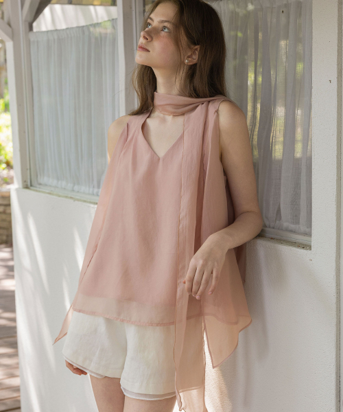 LAUTREDE MIN(ロートルドミン)の「Tilda tied Pink Blouse(シャツ/ブラウス・レディース・ピンク・FREE)」の2枚目の写真