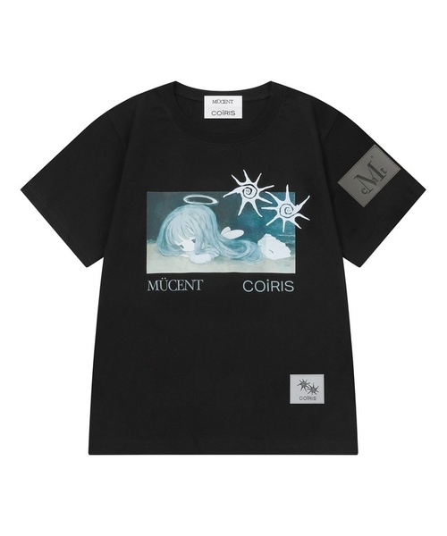 MUCENT（ムセント）の「ムセント x コイリス アリエルサイドレザーパッチ半袖Tシャツ (2カラー)（Tシャツ/カットソー・レディース・ブラック/ホワイト・FREE）」の2枚目の写真