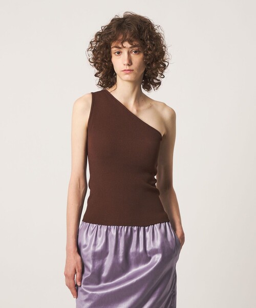 NICENICE MOMENT(ナイスナイスモーメント)の「【別注】<NICENICE MOMENT for 6>ONE SHOULDER TOP/トップス(その他トップス・レディース・ダークブラウン/レッド/ブラック・S/M)」の1枚目の写真