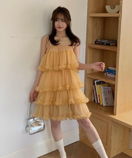 FAVORITO(ファヴォリート)の「ティアードキャミワンピース(ワンピース・レディース・ライトベージュ/イエロー・F)」の20枚目の写真