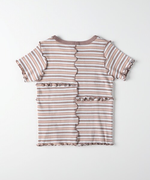 VIVIAN BLUE（ビビアンブルー）の「VIVIAN BLUE(ヴィヴィアンブルー)切替テレコＴシャツ（Tシャツ/カットソー・キッズ・ホワイト系3/ダークブラウン系・11/12/13/14）」の6枚目の写真