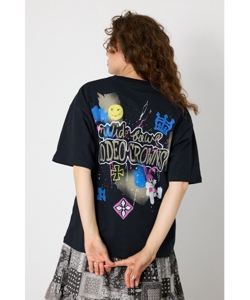 RODEO CROWNS WIDE BOWL(ロデオクラウンズワイドボウル)の「Spray Graffiti TEE(Tシャツ/カットソー・レディース・ミント/オフホワイト/ブラック・MEDIUM/LARGE)」の3枚目の写真