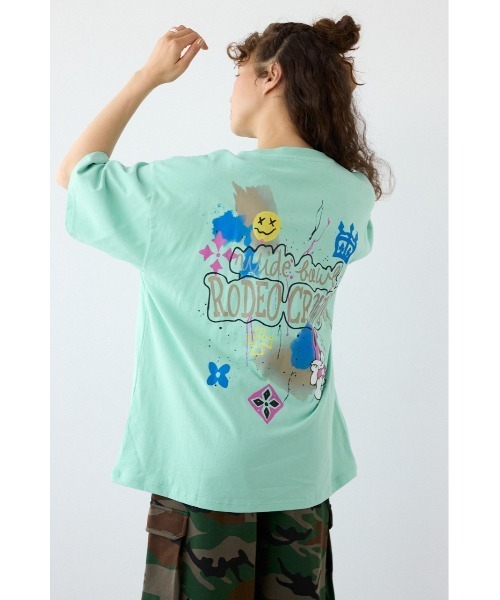 RODEO CROWNS WIDE BOWL(ロデオクラウンズワイドボウル)の「Spray Graffiti TEE(Tシャツ/カットソー・レディース・ミント/オフホワイト/ブラック・MEDIUM/LARGE)」の10枚目の写真