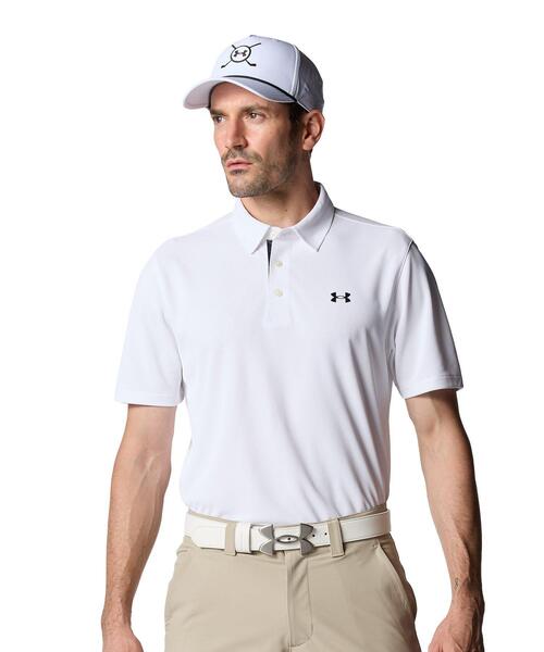 UNDER ARMOUR(アンダーアーマー)の「UAアーマードライ カノコ ポロ(ゴルフ/メンズ)(ポロシャツ・メンズ・ホワイト・M/3XL/XL/S/2XL/L)」の1枚目の写真