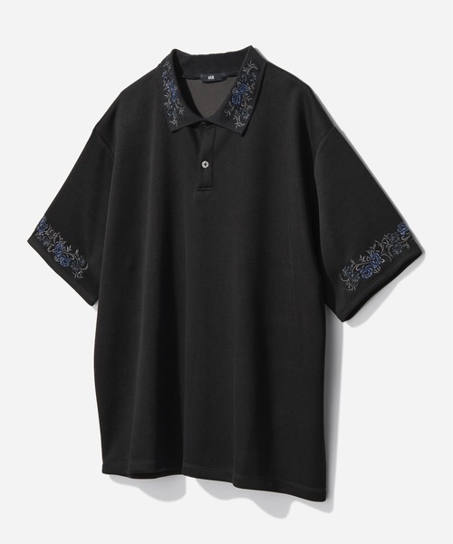 HARE(ハレ)の「【接触冷感】 ポンチシシュウポロカット(HARE)(ポロシャツ・メンズ・レッド/ブラック/ホワイト・FREE)」の1枚目の写真