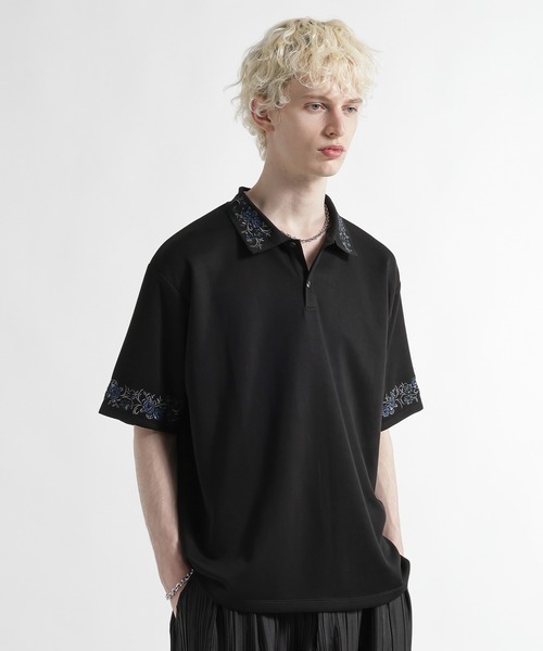 HARE(ハレ)の「【接触冷感】 ポンチシシュウポロカット(HARE)(ポロシャツ・メンズ・レッド/ブラック/ホワイト・FREE)」の12枚目の写真