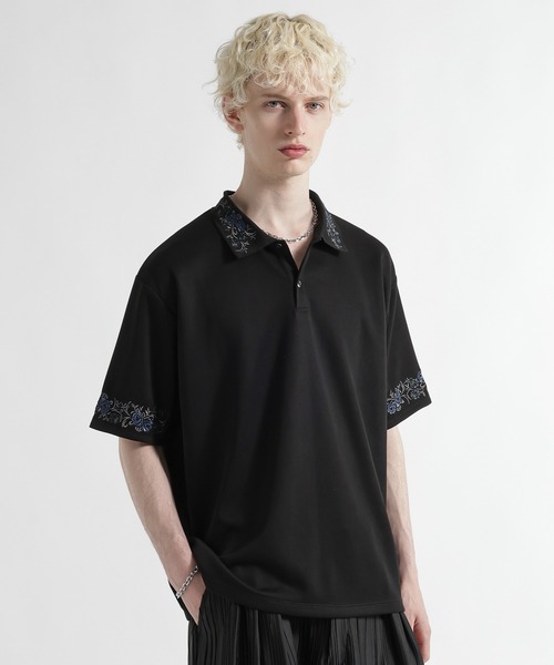 HARE(ハレ)の「【接触冷感】 ポンチシシュウポロカット(HARE)(ポロシャツ・メンズ・レッド/ブラック/ホワイト・FREE)」の13枚目の写真