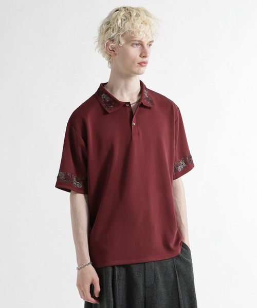 HARE(ハレ)の「【接触冷感】 ポンチシシュウポロカット(HARE)(ポロシャツ・メンズ・レッド/ブラック/ホワイト・FREE)」の14枚目の写真