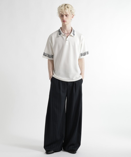 HARE(ハレ)の「【接触冷感】 ポンチシシュウポロカット(HARE)(ポロシャツ・メンズ・レッド/ブラック/ホワイト・FREE)」の5枚目の写真