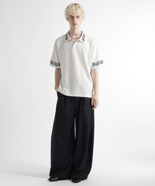 HARE(ハレ)の「【接触冷感】 ポンチシシュウポロカット(HARE)(ポロシャツ・メンズ・レッド/ブラック/ホワイト・FREE)」の6枚目の写真