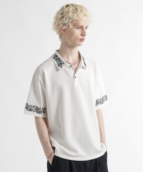 HARE(ハレ)の「【接触冷感】 ポンチシシュウポロカット(HARE)(ポロシャツ・メンズ・レッド/ブラック/ホワイト・FREE)」の11枚目の写真