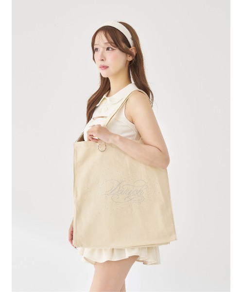Darich(ダーリッチ)の「ロゴビジューマルチトートバッグ(トートバッグ・レディース・ベージュ/サックスブルー/ボルドー/ブラック/ミント/ピンク/パープル/ホワイト/オレンジ/イエロー・FREE)」の15枚目の写真