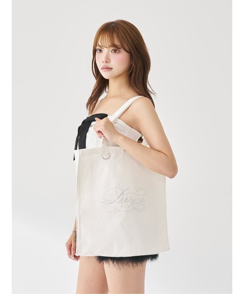 Darich(ダーリッチ)の「ロゴビジューマルチトートバッグ(トートバッグ・レディース・ベージュ/サックスブルー/ボルドー/ブラック/ミント/ピンク/パープル/ホワイト/オレンジ/イエロー・FREE)」の12枚目の写真