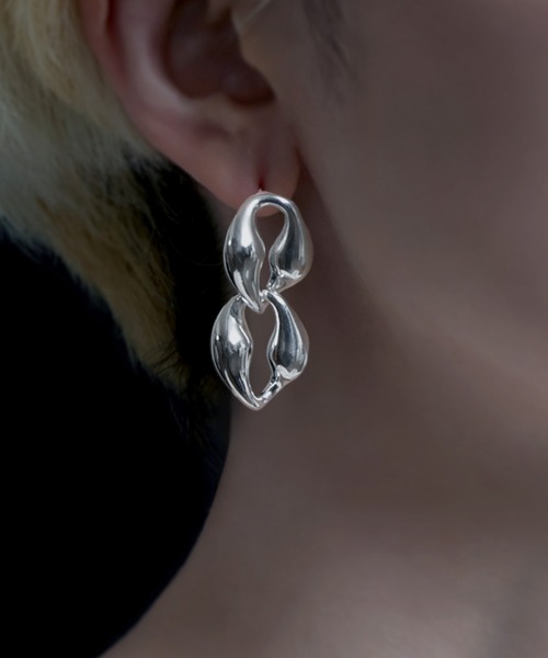 YArKA（ヤーカ）の「【YArKA/ヤーカ】puff up chain earrings(pierce)[RSTS] / チェーンコマ ピアス（ピアス（片耳用）・レディース・シルバー・FREE）」の10枚目の写真