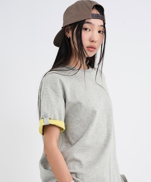 raucohouse(ラウコハウス)の「レイヤードロールアップTシャツ(Tシャツ/カットソー・レディース・グレー・FREE)」の15枚目の写真