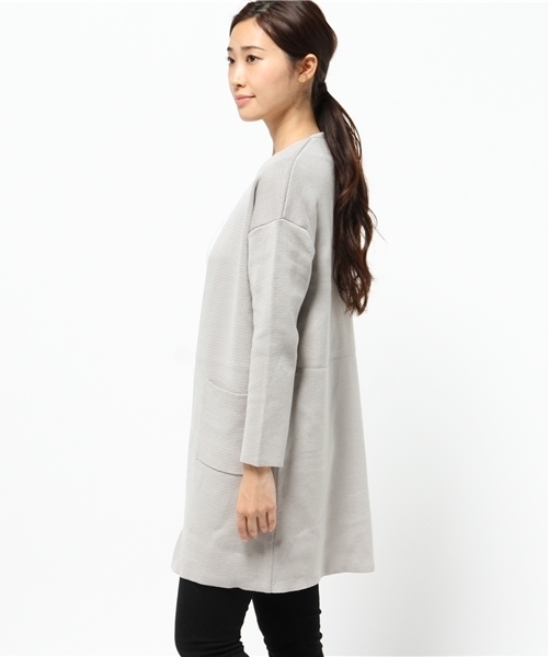 LBC（エルビーシー）の「12Gコットンアクリルミラノリブトッパー（カーディガン/ボレロ・レディース・ミント/ネイビー/ライトグレー・LARGE/MEDIUM）」の10枚目の写真