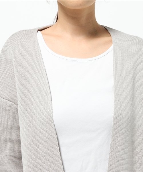 LBC（エルビーシー）の「12Gコットンアクリルミラノリブトッパー（カーディガン/ボレロ・レディース・ミント/ネイビー/ライトグレー・LARGE/MEDIUM）」の5枚目の写真