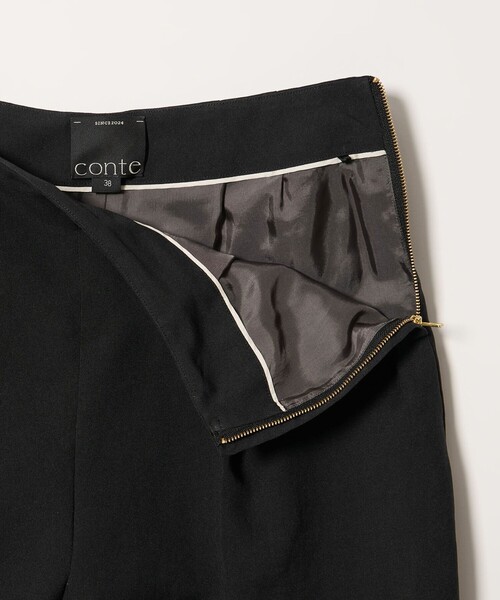 conte（コンテ）の「＜conte＞メランジ ラウンド タックワイドパンツ（その他パンツ・レディース・ブラック/ダークグレー・38/36）」の3枚目の写真