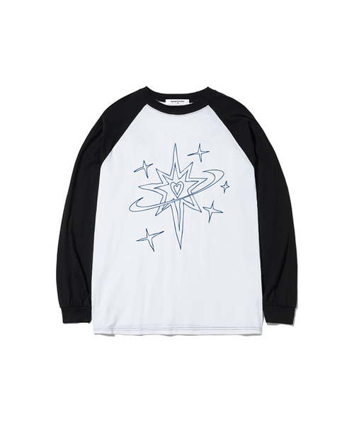 THEMORFHOUSE（ザモーフハウス）の「ラインスタープラネットプリントオーバーサイズロングスリーブ [4カラー]（Tシャツ/カットソー・レディース・ホワイト/ブラウン/ネイビー/ブラック・MEDIUM/LARGE）」の2枚目の写真