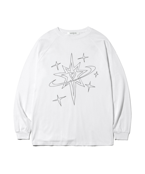 THEMORFHOUSE（ザモーフハウス）の「ラインスタープラネットプリントオーバーサイズロングスリーブ [4カラー]（Tシャツ/カットソー・レディース・ホワイト/ブラウン/ネイビー/ブラック・MEDIUM/LARGE）」の5枚目の写真