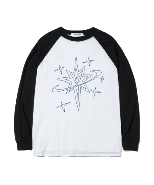 THEMORFHOUSE（ザモーフハウス）の「ラインスタープラネットプリントオーバーサイズロングスリーブ [4カラー]（Tシャツ/カットソー・レディース・ホワイト/ブラウン/ネイビー/ブラック・MEDIUM/LARGE）」の6枚目の写真