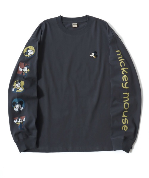 2026AW Disney — Mickey Vintage винтажная принт-футболка с длинным рукавом, плотная мужская модель