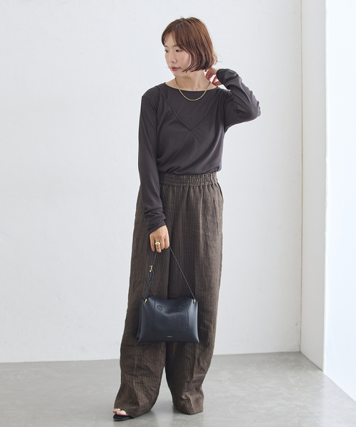 journal standard L'essage(ジャーナルスタンダードレサージュ)の「シアーレイヤーロンT(Tシャツ/カットソー・レディース・グレー/ブラック系その他・FREE)」の18枚目の写真