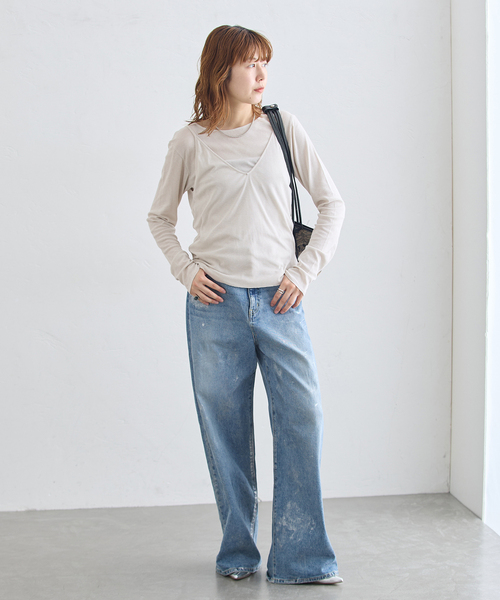 journal standard L'essage(ジャーナルスタンダードレサージュ)の「シアーレイヤーロンT(Tシャツ/カットソー・レディース・グレー/ブラック系その他・FREE)」の19枚目の写真