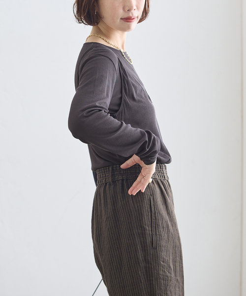 journal standard L'essage(ジャーナルスタンダードレサージュ)の「シアーレイヤーロンT(Tシャツ/カットソー・レディース・グレー/ブラック系その他・FREE)」の21枚目の写真