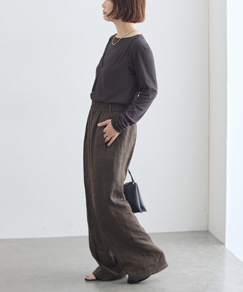 journal standard L'essage(ジャーナルスタンダードレサージュ)の「シアーレイヤーロンT(Tシャツ/カットソー・レディース・グレー/ブラック系その他・FREE)」の3枚目の写真