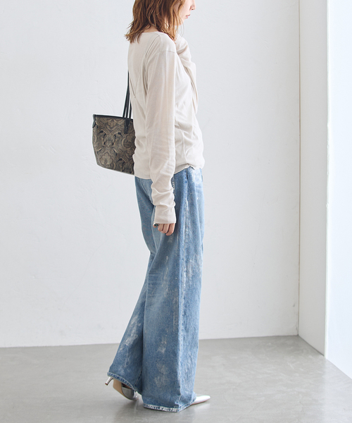 journal standard L'essage(ジャーナルスタンダードレサージュ)の「シアーレイヤーロンT(Tシャツ/カットソー・レディース・グレー/ブラック系その他・FREE)」の8枚目の写真